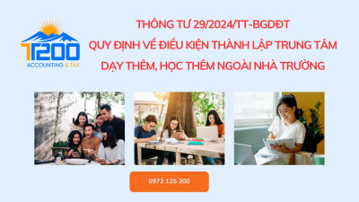 THÔNG TƯ 29 - QUY ĐỊNH VỀ ĐIỀU KIỆN THÀNH LẬP TRUNG TÂM DẠY THÊM, HỌC THÊM